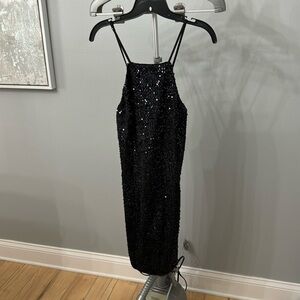 NWT Express mini sequin black dress size M